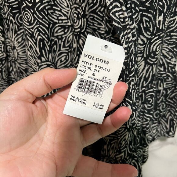 Volcom Stone Row Whiskey Mountain Drop Waist Bell Sleeves Dress Size M - Picture 7 of 12